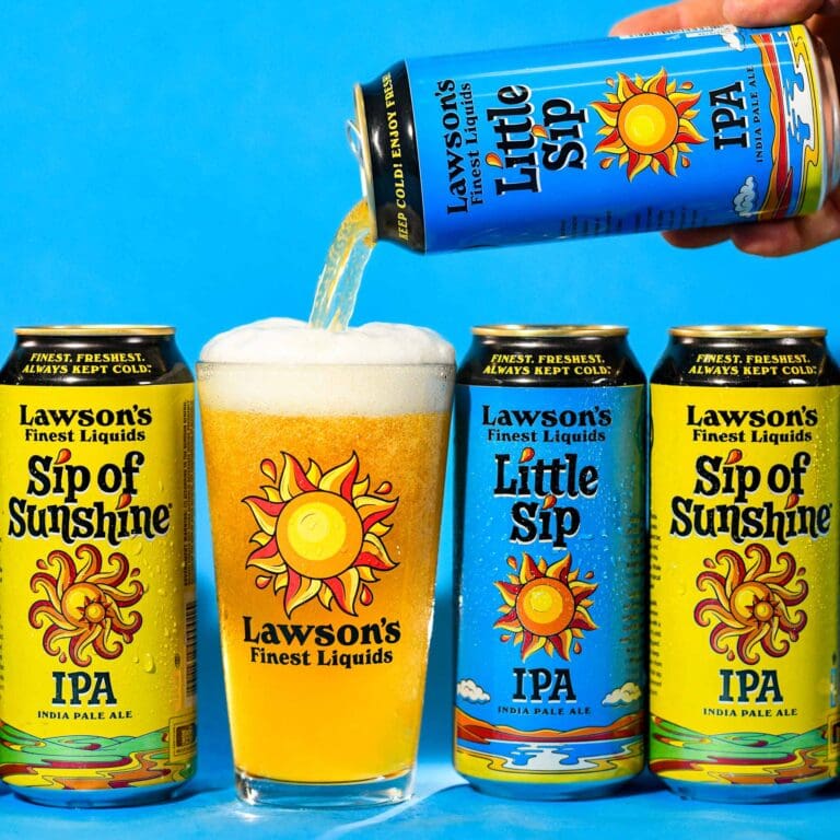 Lawson's Sip of Sunshine and Little Sip cans